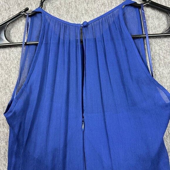 J. Crew Petite 2 Blue Sleeveless Pleated Midi Dress Lightweight & Flowy - Picture 7 of 13
